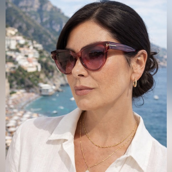 Tom Ford Bordeaux Gradient Cat Eye Sunglasses NWT | Burgundy TF Luxury Eyewear - Picture 9 of 13